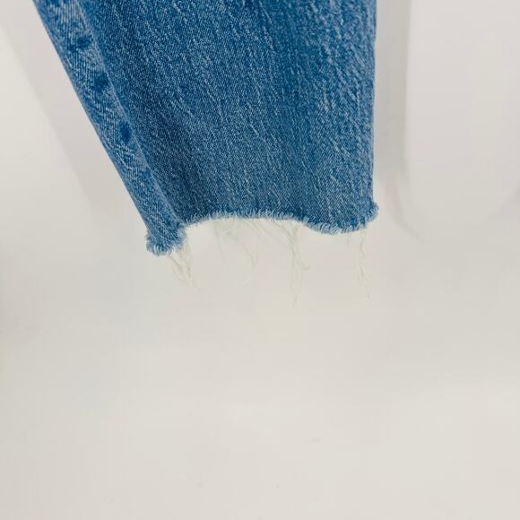 Madewell Medium Wash The Mid-Rise Perfect Vintage Jean Size Raw Hem Size 33 - Picture 10 of 13